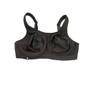 Glamorise Sports Bra High Impact Underwire Sports 38C Black Adjustable Straps